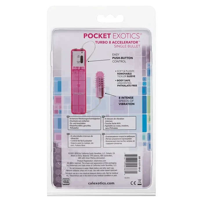 Holiday Vibrators | Pocket Exotics Turbo 8 Accelerator Single-Pink
