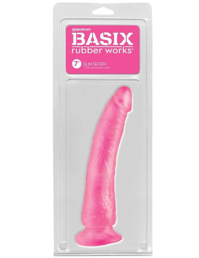 Pipedream Dildos | Basix Rubber Works 7in Slim Dong W/ Suction Cup