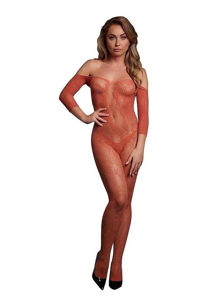 Le Desir Le Desir Lace Long Sleeved Bodystocking One Size Sunset Glow Bodystockings Playsuits Le Desir Le Desir Lace Long Sleeved Bodystocking One Size Sunset Glow Bodystockings Playsuits