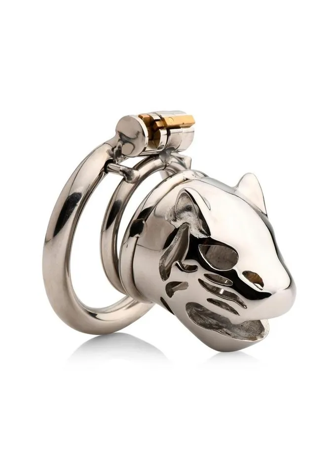 Male Sex Toys Master Series Master Series Caged Cougar Stainless Steel Locking Chastity Cage Male Sex Toys Master Series Master Series Caged Cougar Stainless Steel Locking Chastity Cage