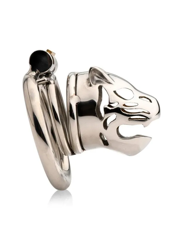 Male Sex Toys Master Series Master Series Caged Cougar Stainless Steel Locking Chastity Cage