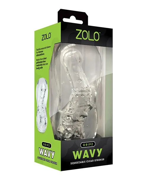 ZOLO Gripz Wavy Stroker Clear Xgen Male Sex Toys