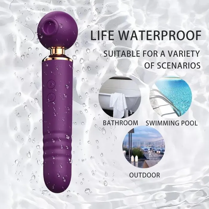 ACTION Couples Bacchetta da massaggio Wand Vibratore a Spinta Succhia clitoride 3in1 Sex Toys Donna
