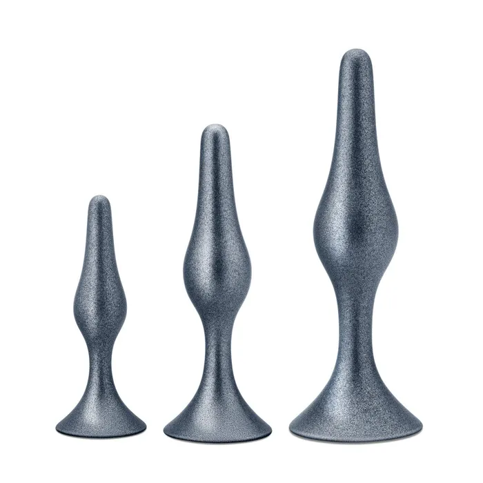 Anal Anal Adventures Matrix By Blush The Genesis Plug Kit 3 Progressing Smooth Tapered Butt Plug Kit in Stellar Silver With Stayput Technology AnchorTech Base Blush