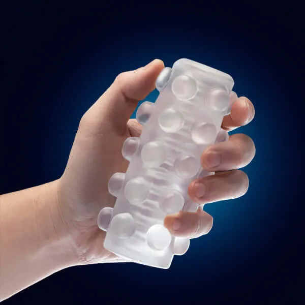 Blush Novelties Male Sex Toys Rize Swich Glow In The Dark Self Lubricating Stroker Clear