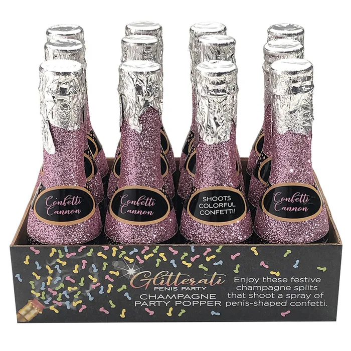 CANDYPRINTS Female Sex Toys Glitterati Champagne Confetti Poppers Display of 12 CANDYPRINTS Female Sex Toys Glitterati Champagne Confetti Poppers Display of 12