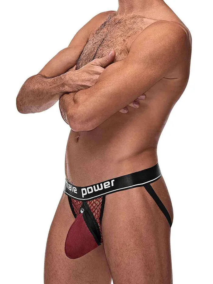 Cock Pit Cock Ring Jock Strap Burgundy LXL from Male Power Lingerie Male Power Lingerie Male Sex Toys