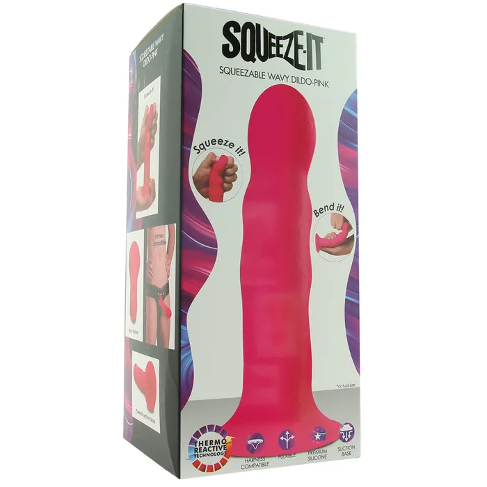Dildos XR Brands SqueezeIt Wavy Dildo in Pink Dildos XR Brands SqueezeIt Wavy Dildo in Pink