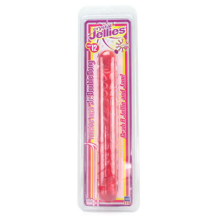 Doc Johnson Dildos Crystal Jellies 12 Inch Double Dong in Pink