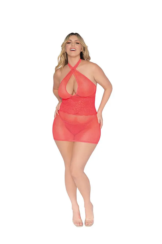 Dream Girl Lingerie Couples Stretch Lace Chemise Coral QS from Dreamgirl Lingerie Dream Girl Lingerie Couples Stretch Lace Chemise Coral QS from Dreamgirl Lingerie