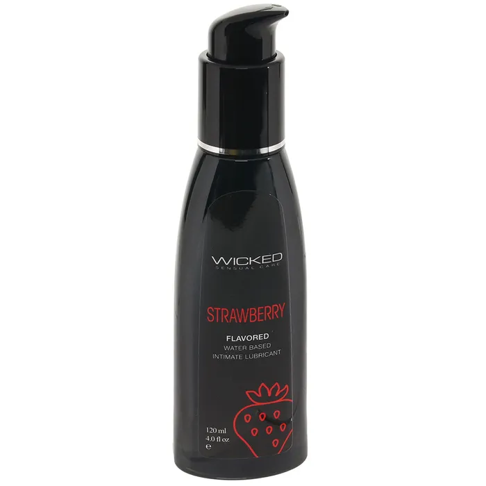 Female Sex Toys Aqua Flavored Lube 4oz120ml in Strawberry Wicked Sensual Care