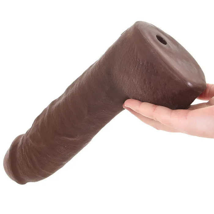 Female Sex Toys Doc Johnson The Realistic Hung 12 Inch Cock with Balls in Chocolate