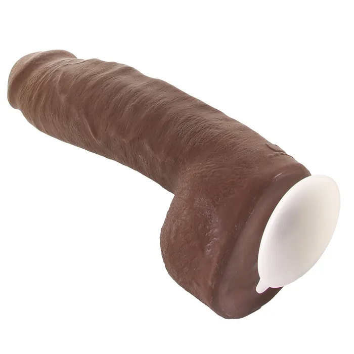 Female Sex Toys Doc Johnson The Realistic Hung 12 Inch Cock with Balls in Chocolate