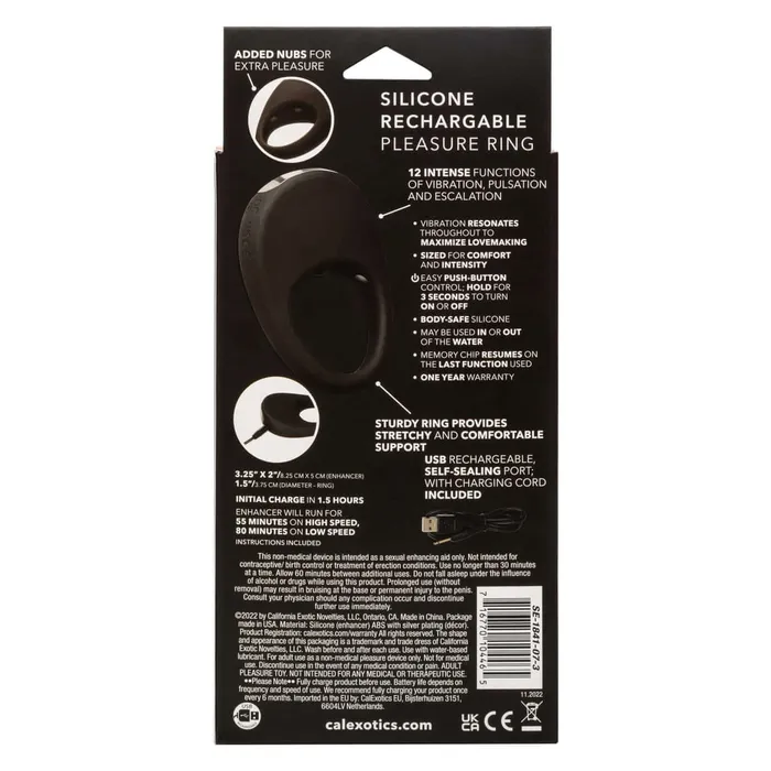 Female Sex Toys Silicone Rechargeable Pleasure Ring California Exotic Novelties