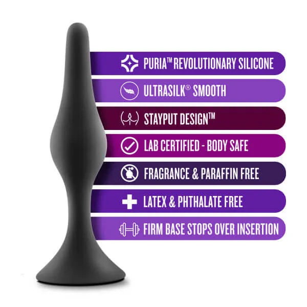 Male Sex Toys Blush Novelties Anal Adventures Beginner Anal Plug Small Black