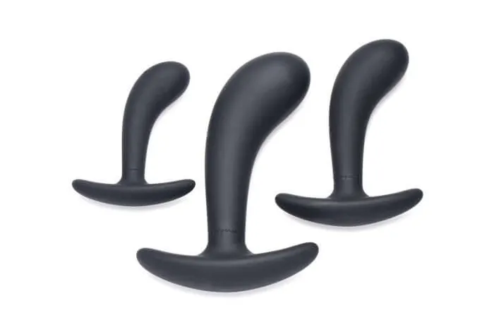Master Series Dark Delights 3 Piece Curved Silicone Anal Trainer Set XR Brands Male Sex Toys
