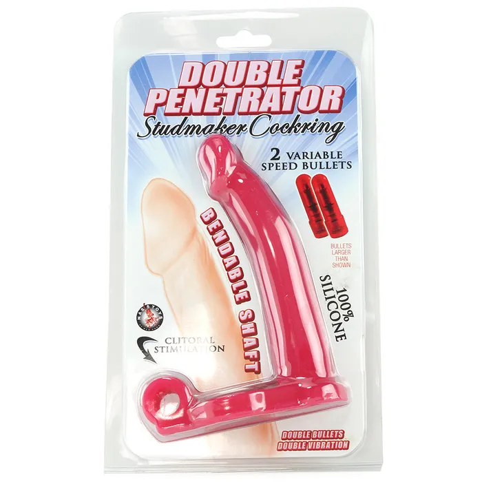 Nasstoys Male Sex Toys Double Penetrator Silicone Studmaker Cock Ring in Pink Nasstoys Male Sex Toys Double Penetrator Silicone Studmaker Cock Ring in Pink