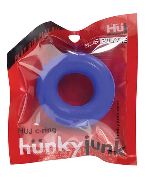 OXBALLS Male Sex Toys Hunky Junk HUJ CRing Cobalt Blue Stretchy Cock Ring by Oxballs