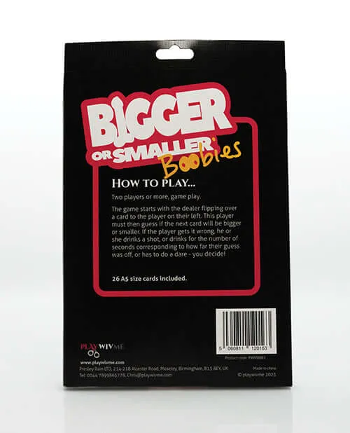 Play WIV Me Bigger Or Smaller Boobs Card Game An Unforgettable Adult Party Experience Creative Conceptions Games