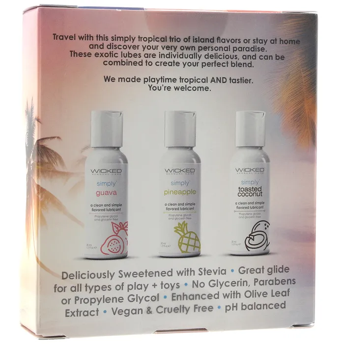 Simply Tropical Trio Flavoured Lube Set Wicked Sensual Care Anal