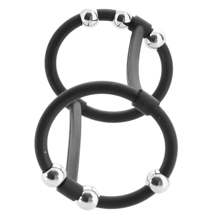 Steel Beaded Dual Silicone Enhancer Cage CalExotics Male Sex Toys Steel Beaded Dual Silicone Enhancer Cage CalExotics Male Sex Toys
