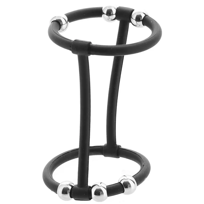Steel Beaded Dual Silicone Enhancer Cage CalExotics Male Sex Toys Steel Beaded Dual Silicone Enhancer Cage CalExotics Male Sex Toys