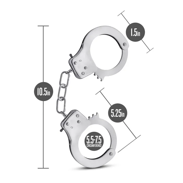 Temptasia By Blush Beginner Cuffs Lightweight Bondage Handcuffs With Safety Release Fully Adjustable With 2 Keys Silver Blush Couples